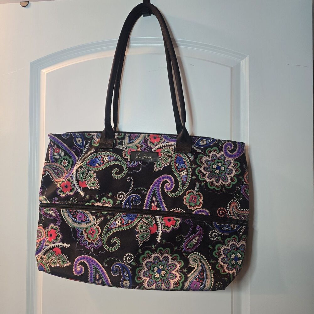 Vera Bradley Expandable Tote Bag Kiev Paisley Pattern Retired Travel Weekender